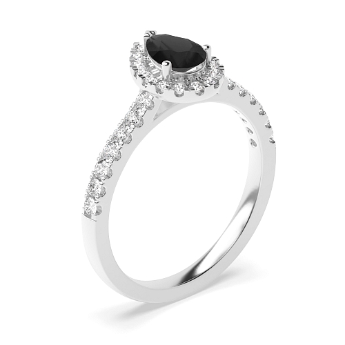 Shoulder set Black Diamond Engagement Rings