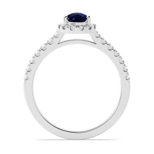 Shoulder set Blue Sapphire Engagement Rings
