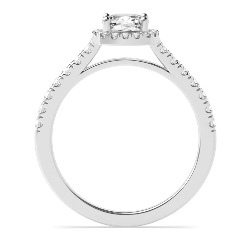 Cushion Shoulder set Halo Engagement Rings