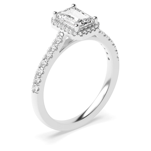 Emerald Shoulder set Engagement Rings