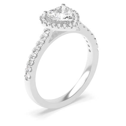 Prong Heart Shoulder set Engagement Rings