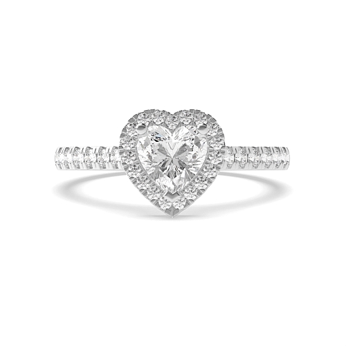Prong Heart Shoulder set Engagement Rings