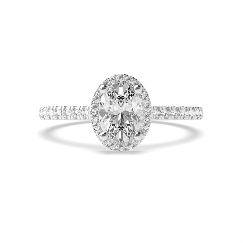 Oval Shoulder set Side Stone Engagement Rings