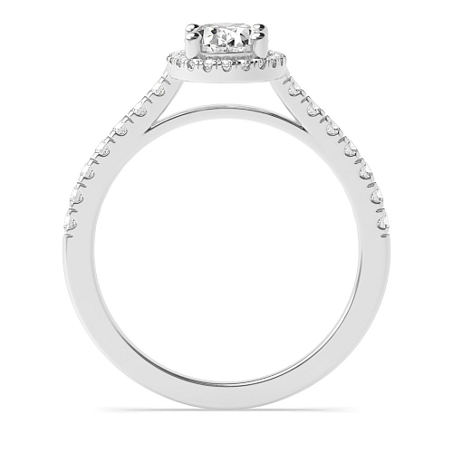 Oval Shoulder set Side Stone Engagement Rings