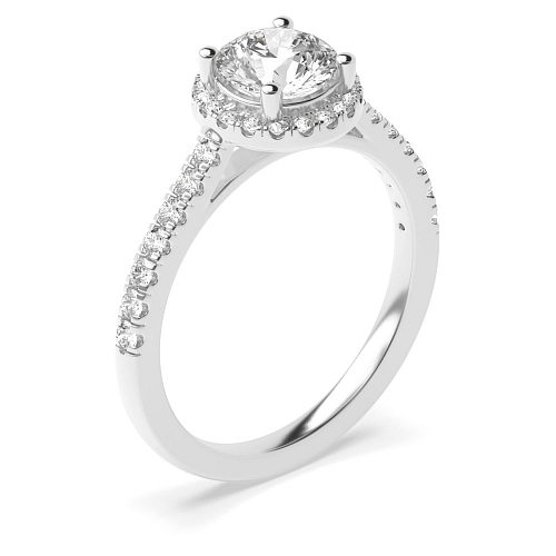 Round Shoulder set Engagement Rings