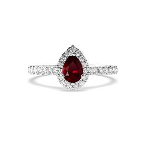 Shoulder set Ruby Engagement Rings