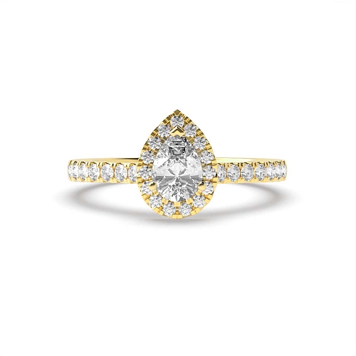 Yellow Gold Shoulder set Side Stone Engagement Rings