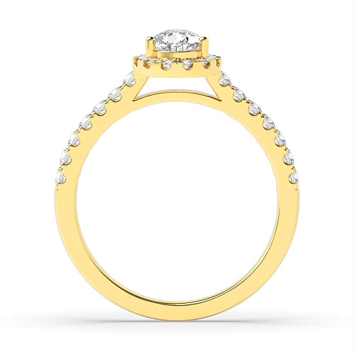 Yellow Gold Shoulder set Side Stone Engagement Rings