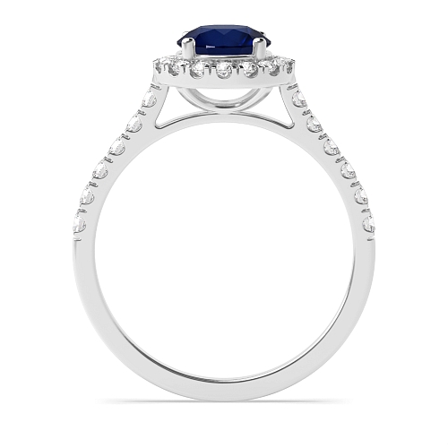 Prong set shank Blue Sapphire Engagement Rings