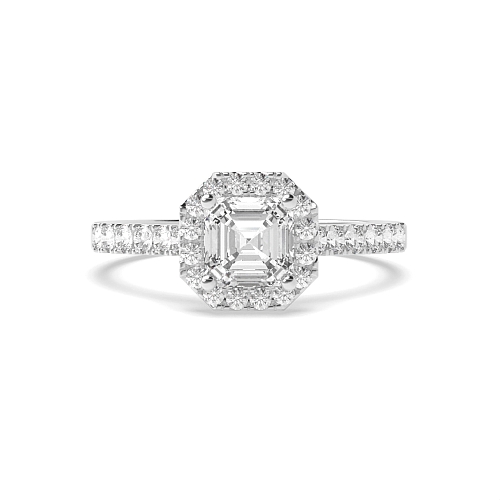 Asscher Prong set shank Engagement Rings