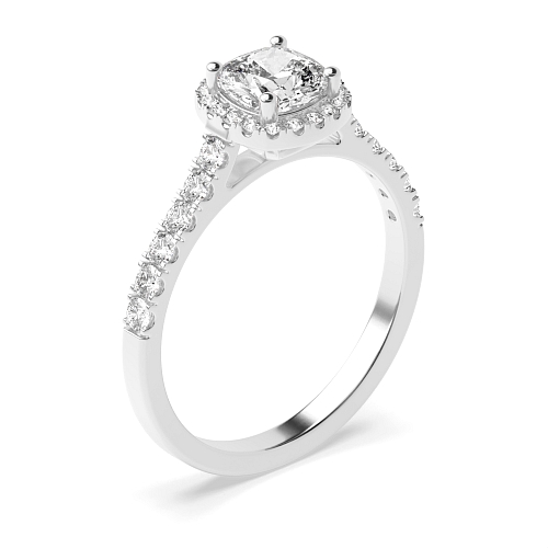 Cushion Prong set shank Halo Engagement Rings