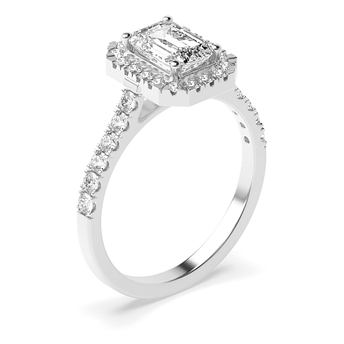 Emerald Prong set shank Engagement Rings