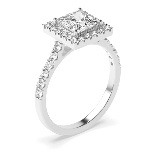 Princess Prong set shank Engagement Rings