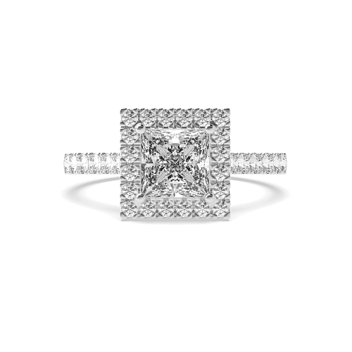 Princess Prong set shank Engagement Rings