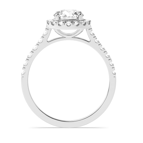 Prong set shank Halo Engagement Rings