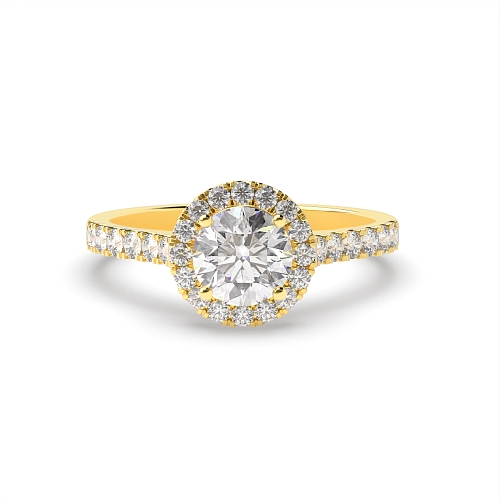 Yellow Gold Prong set shank Engagement Rings