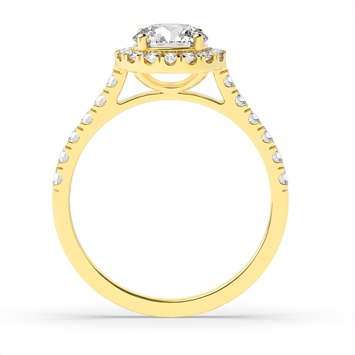 Yellow Gold Prong set shank Engagement Rings