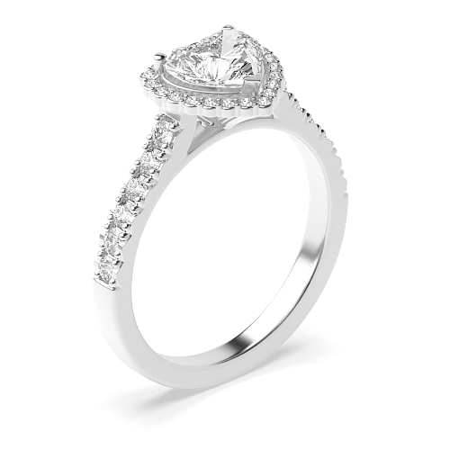 Prong Heart Classic mid set Side Stone Engagement Rings