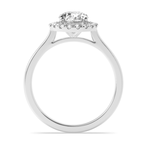 4 Prong Oval Plain shank Side Stone Engagement Rings