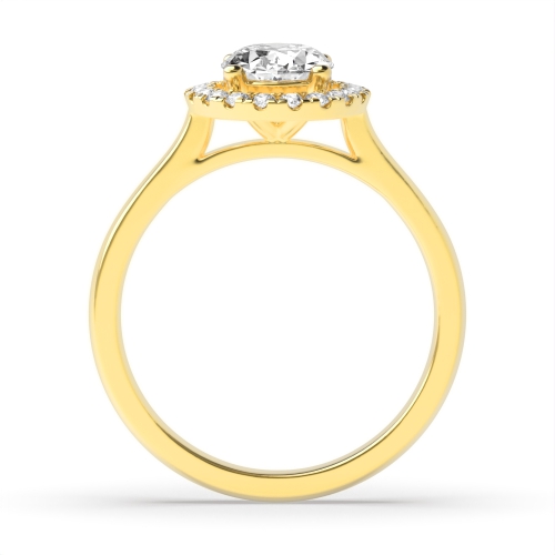 4 Prong Oval Yellow Gold Plain shank Engagement Rings