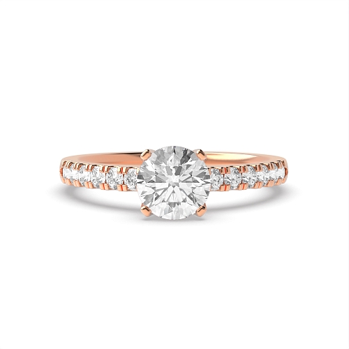 4 Prong Rose Gold Modern flower style Engagement Rings