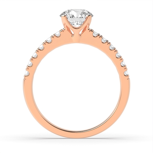 4 Prong Rose Gold Modern flower style Engagement Rings