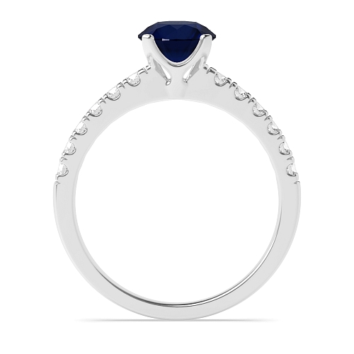 4 Prong Modern flower style Blue Sapphire Engagement Rings