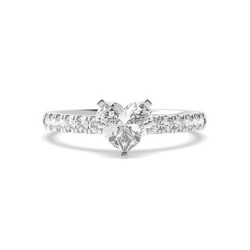 Prong Heart Modern flower style Engagement Rings