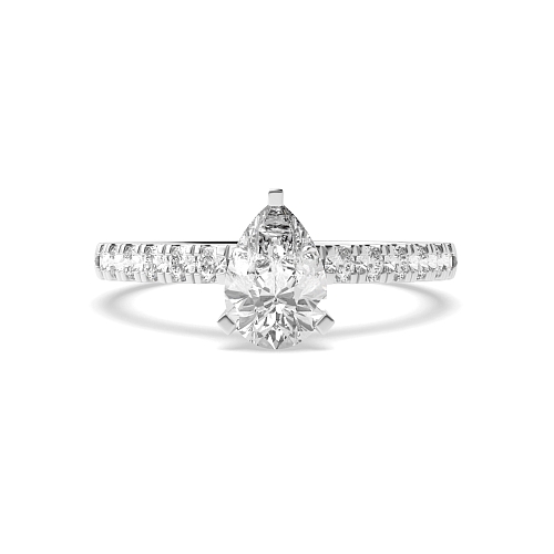 Prong Pear Modern flower style Engagement Rings