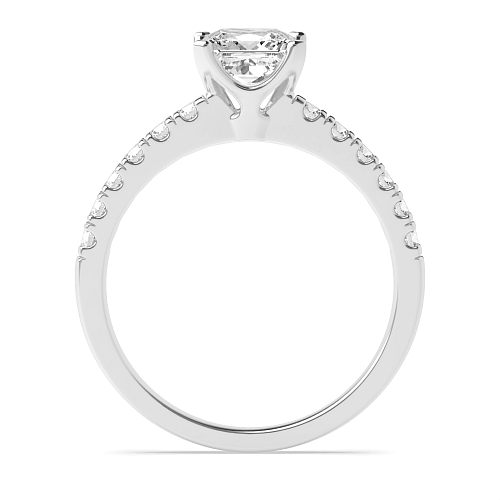 4 Prong Princess Modern flower style Engagement Rings