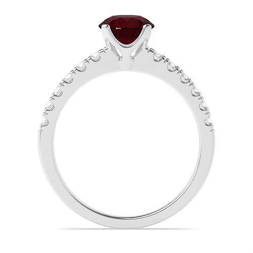 4 Prong Modern flower style Ruby Engagement Rings
