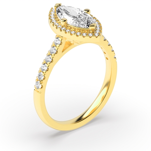 4 Prong Marquise Yellow Gold Classic Engagement Rings