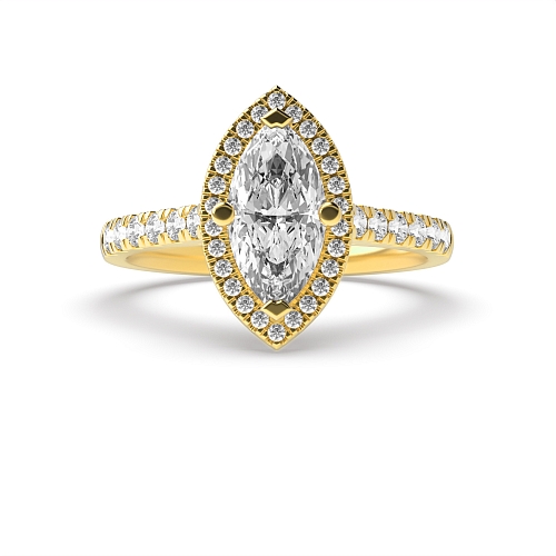4 Prong Marquise Yellow Gold Classic Engagement Rings