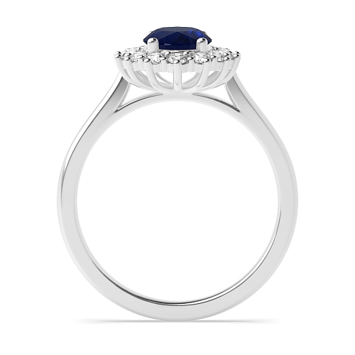 Flower Blue Sapphire Engagement Rings