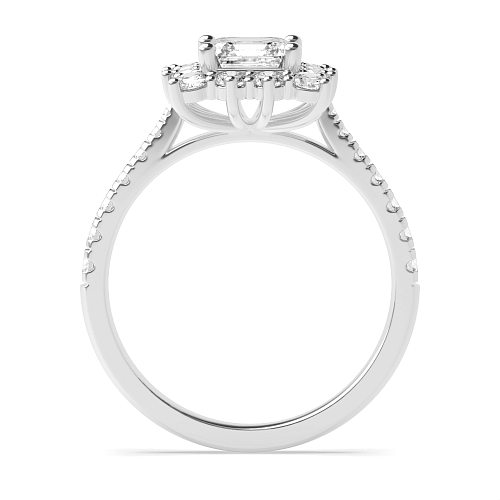 Asscher Flower Engagement Rings