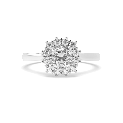 Cushion Flower Halo Engagement Rings