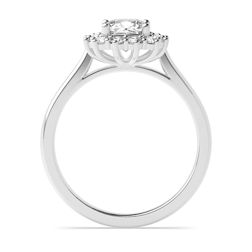Cushion Flower Halo Engagement Rings