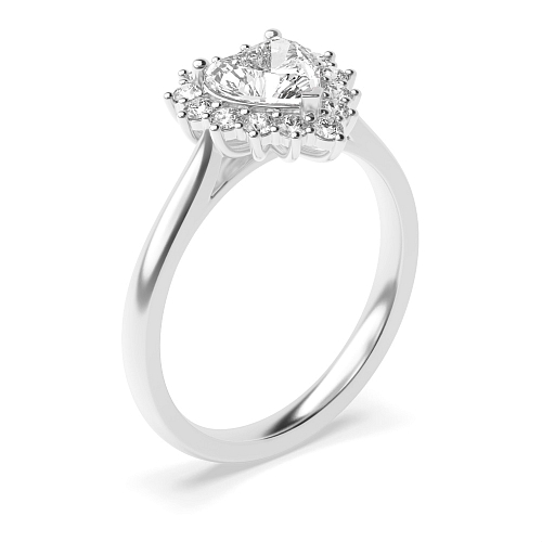 Prong Heart Flower Engagement Rings