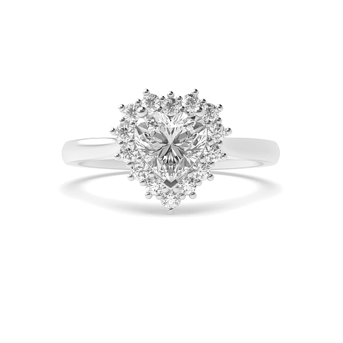 Prong Heart Flower Engagement Rings