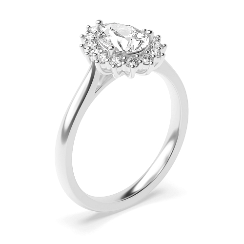 Prong Pear Flower Engagement Rings
