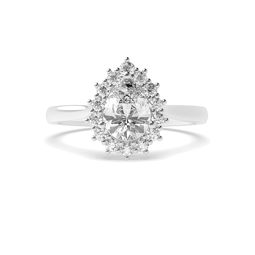 Prong Pear Flower Engagement Rings