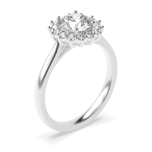 Round Flower Engagement Rings