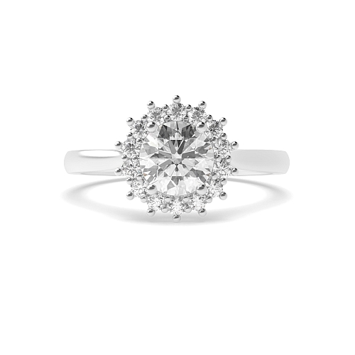 Round Flower Engagement Rings