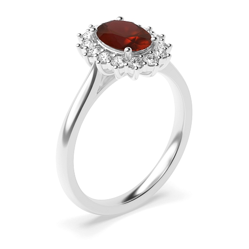 Flower Garnet Engagement Rings