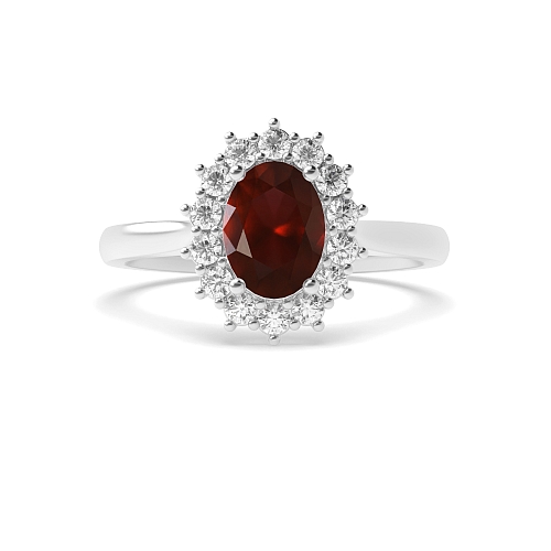 Flower Garnet Engagement Rings
