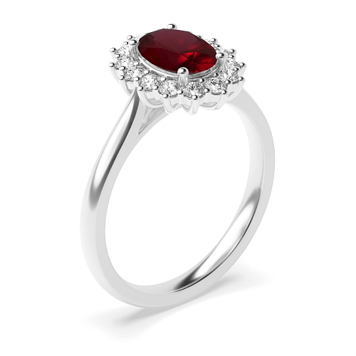 Flower Ruby Engagement Rings