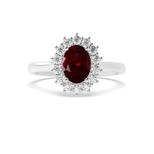 Flower Ruby Engagement Rings