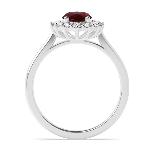 Flower Ruby Engagement Rings