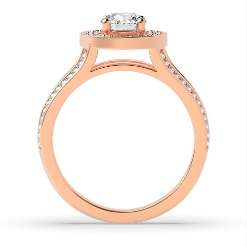 4 Prong Round Rose Gold Split band Engagement Rings