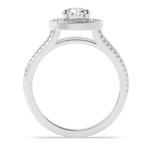 4 Prong Round Split band Moissanite Engagement Rings